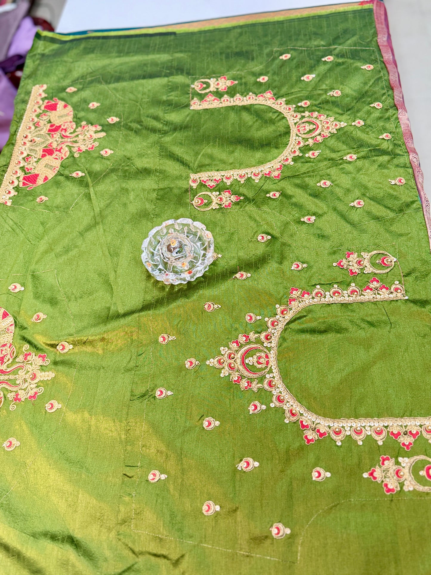 Premium Silk Saree with Zari Weaving and Heavy Work Blouse – Women’s Wedding and Festive Saree