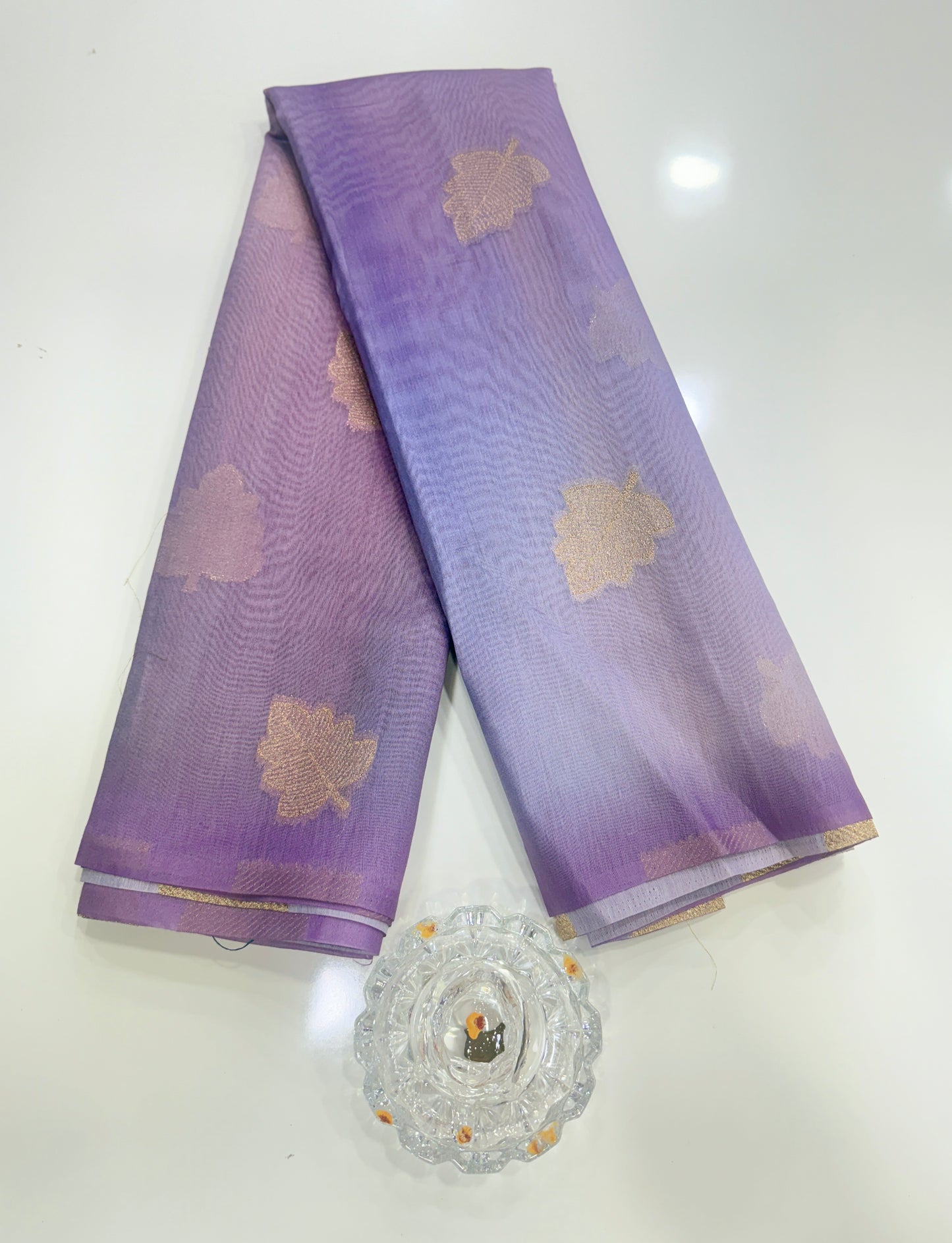 Soft Handloom style Silk Saree with Zari Leaf Weaving and Gradient Shading – Festive Wear Saree for Women