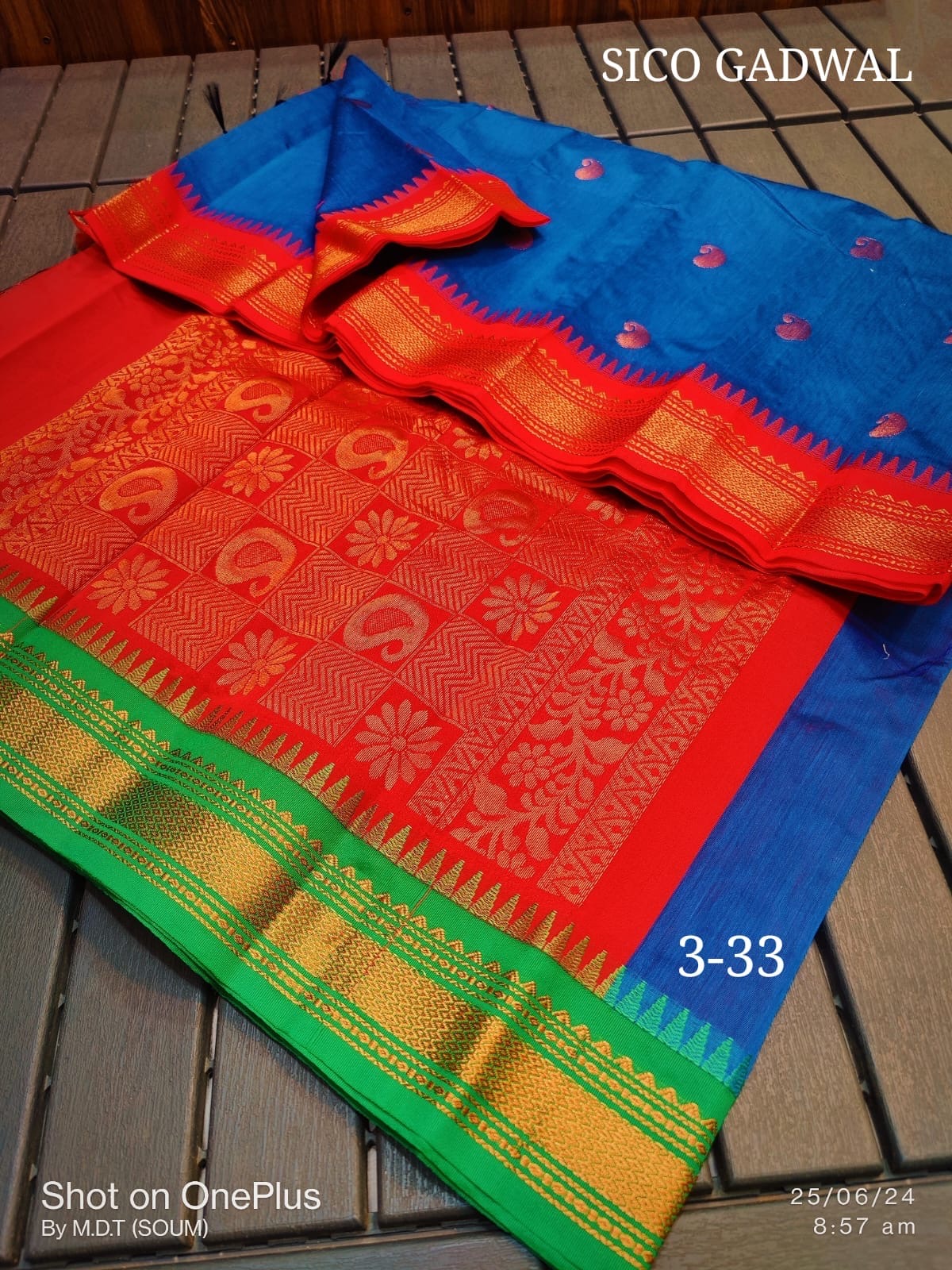 Elegant Cotton Silk Gadwal Saree with Traditional Design - LAST 5 in STOCK