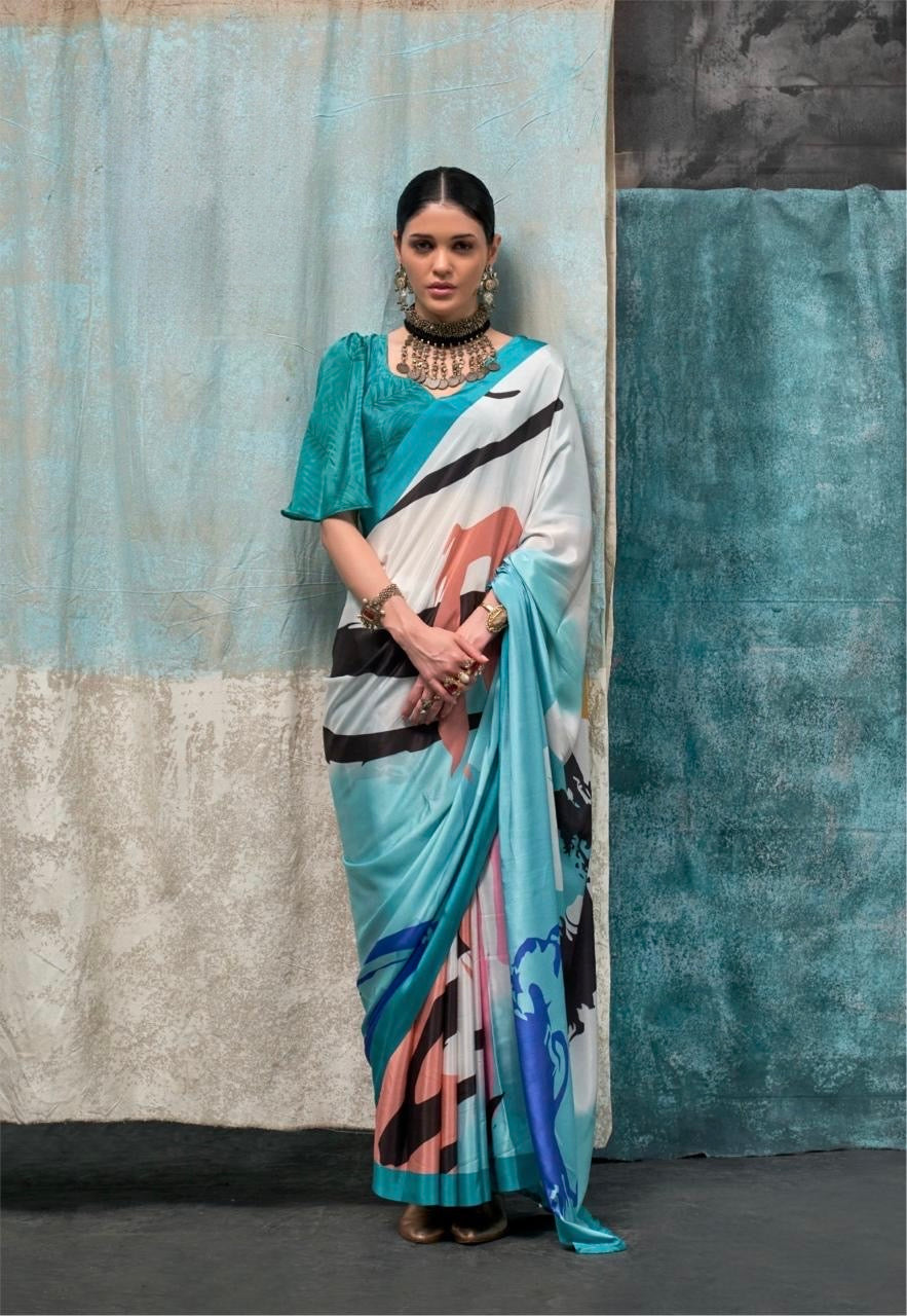 Pure Crepe Saree with Elegant Design and Matching Blouse Piece – Festive & Wedding Wear for Women