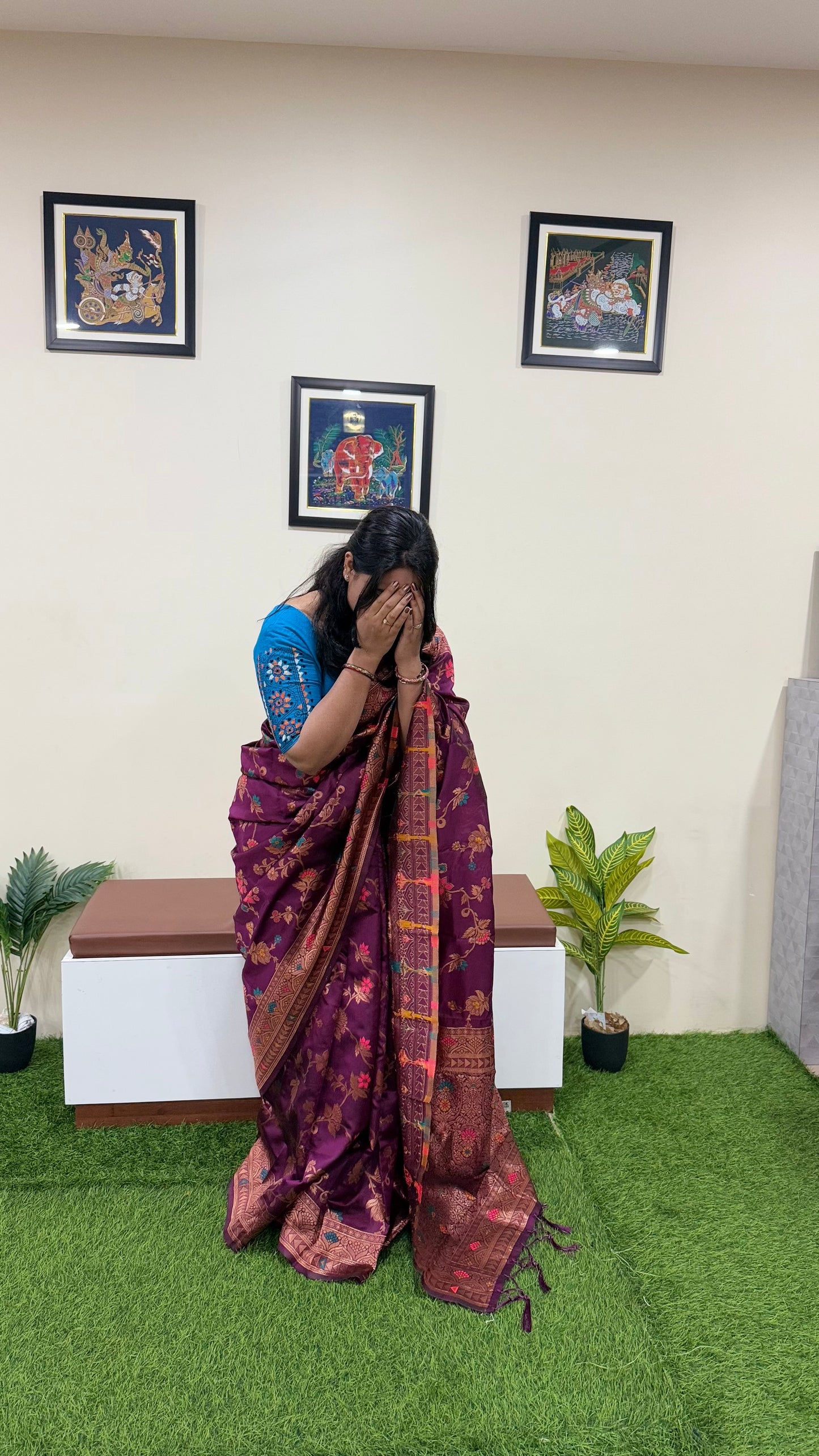 Banarasi Silk Woven Saree Floral Pattern code 296 289
