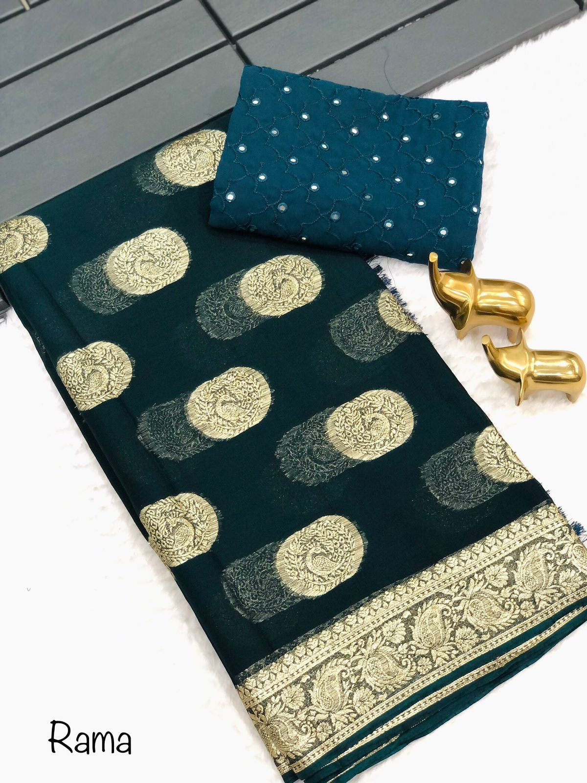 Pure Viscose Georgette Sarees
