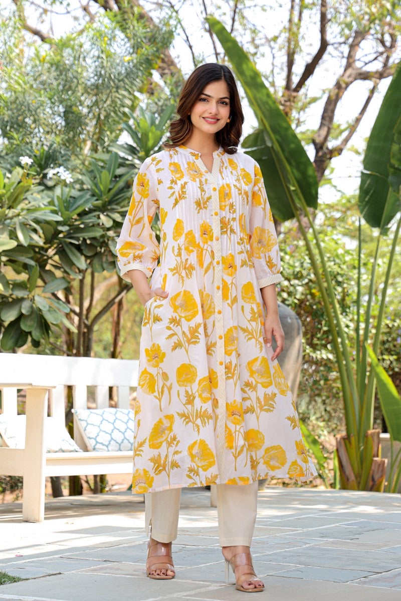 Mul Cotton Kurta Pant Set for Women with Soft Lining – Breathable Daily Ethnic Wear