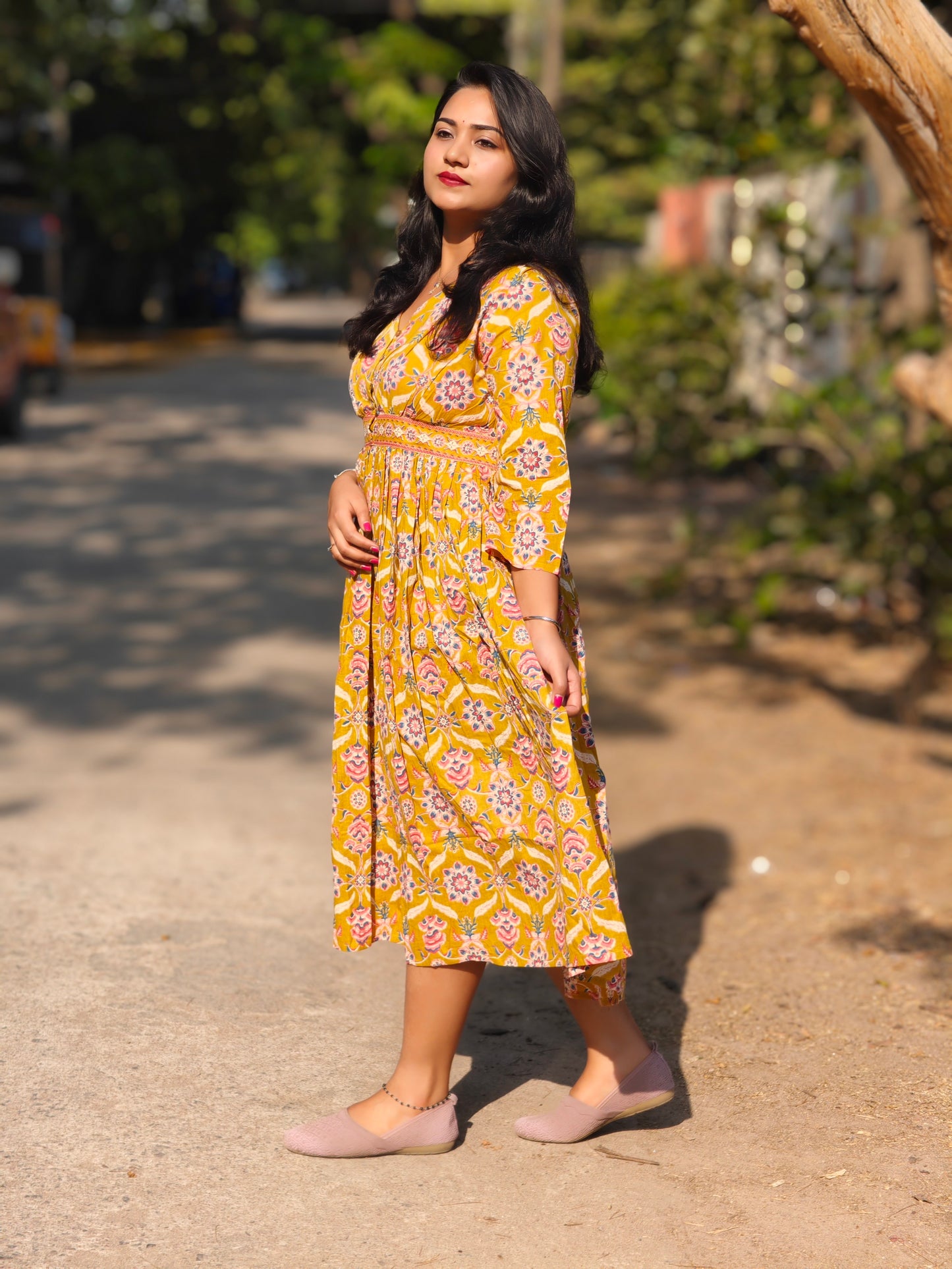 Yellow Floral Cotton Dress Limited edition 179
