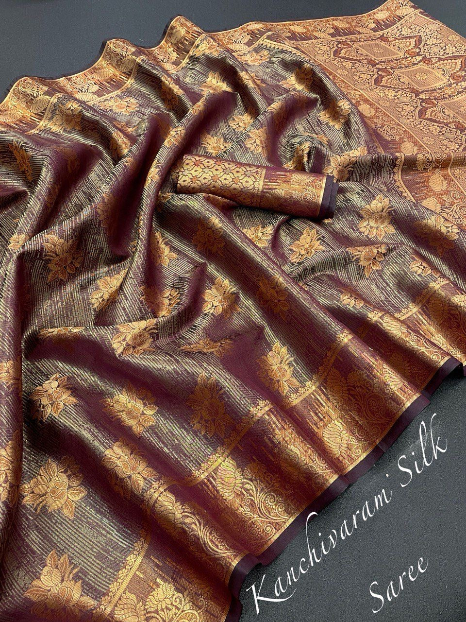Kanchipuram Silk Handloom Heavy Zari Work Sarees