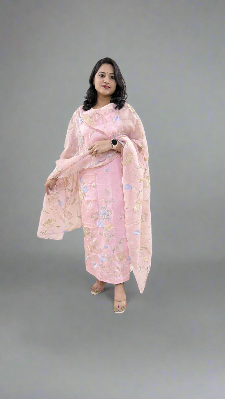 Qurbat Collection Pure Bamber Silk with Resham Embroidery