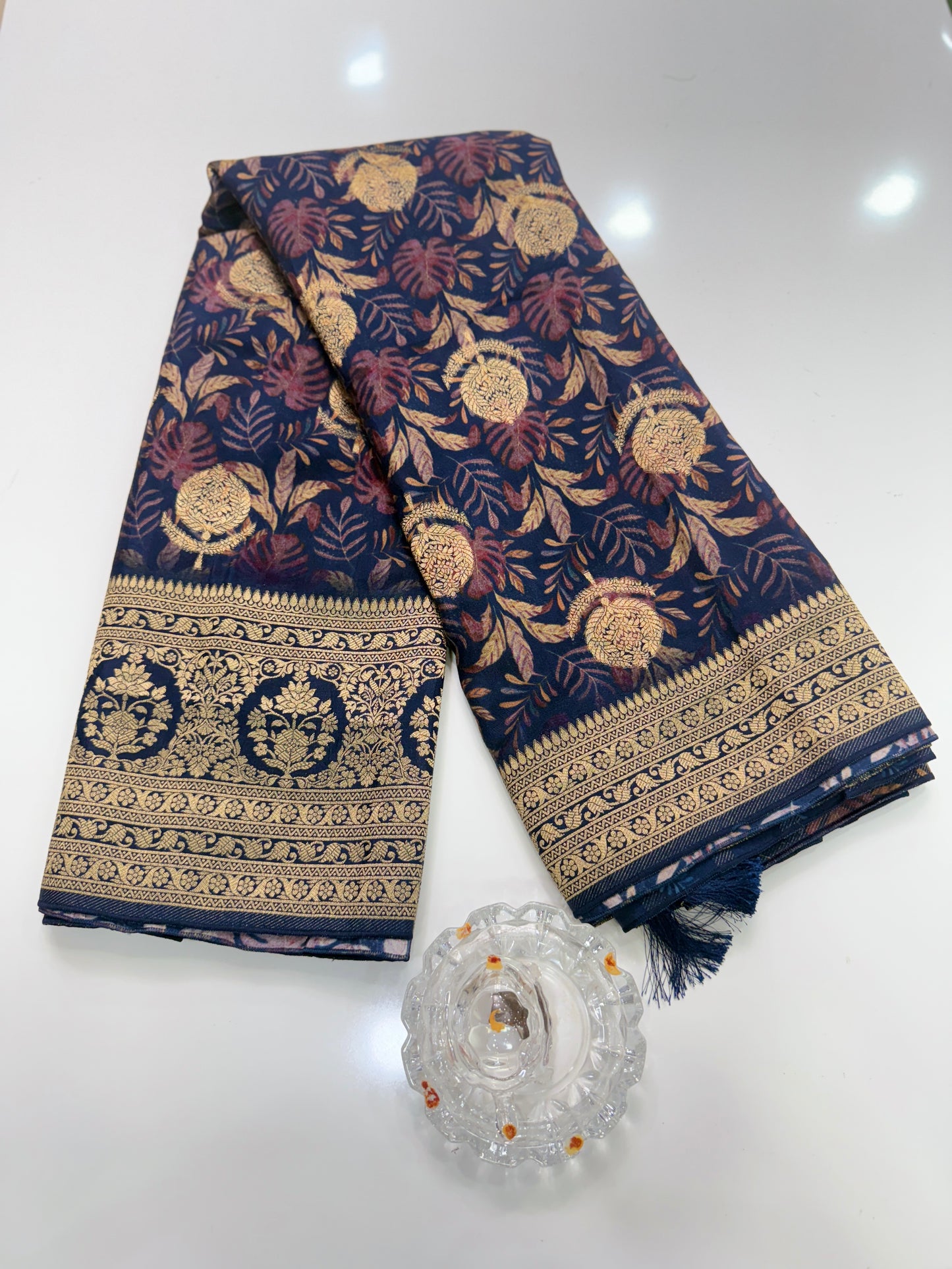Pure Modal Silk Saree with Digital Print and Zari Border – Premium Festive Ethnic Saree for Women