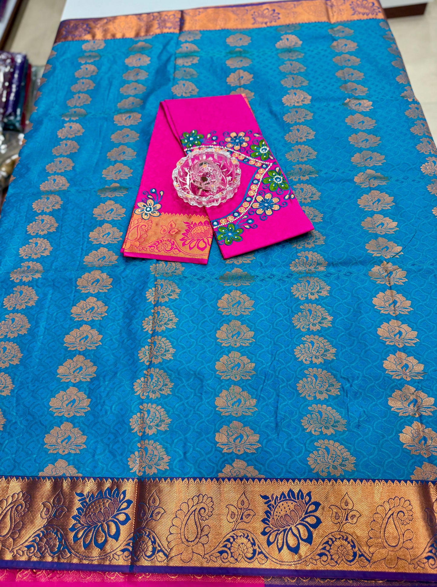 Soft Silk Saree with Cutwork and Stone Embellishments for Women