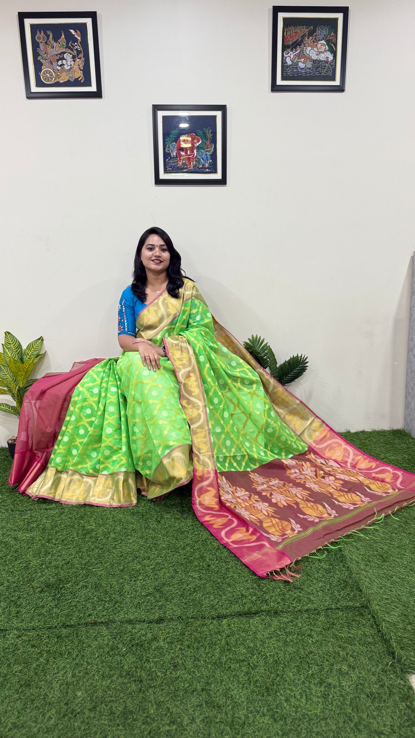 Pochampally Weaving Pure Cotton Saree