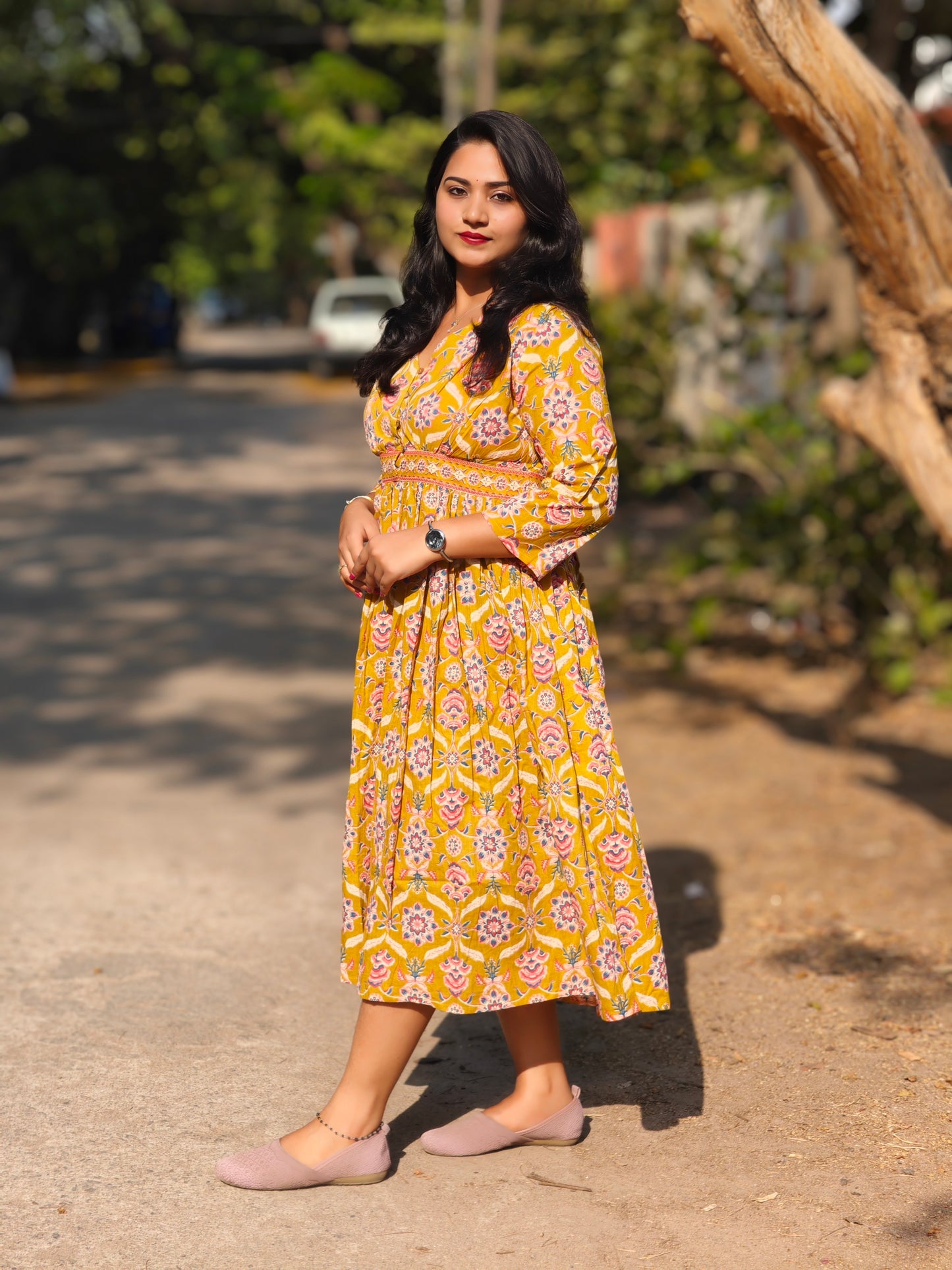 Yellow Floral Cotton Dress Limited edition 179