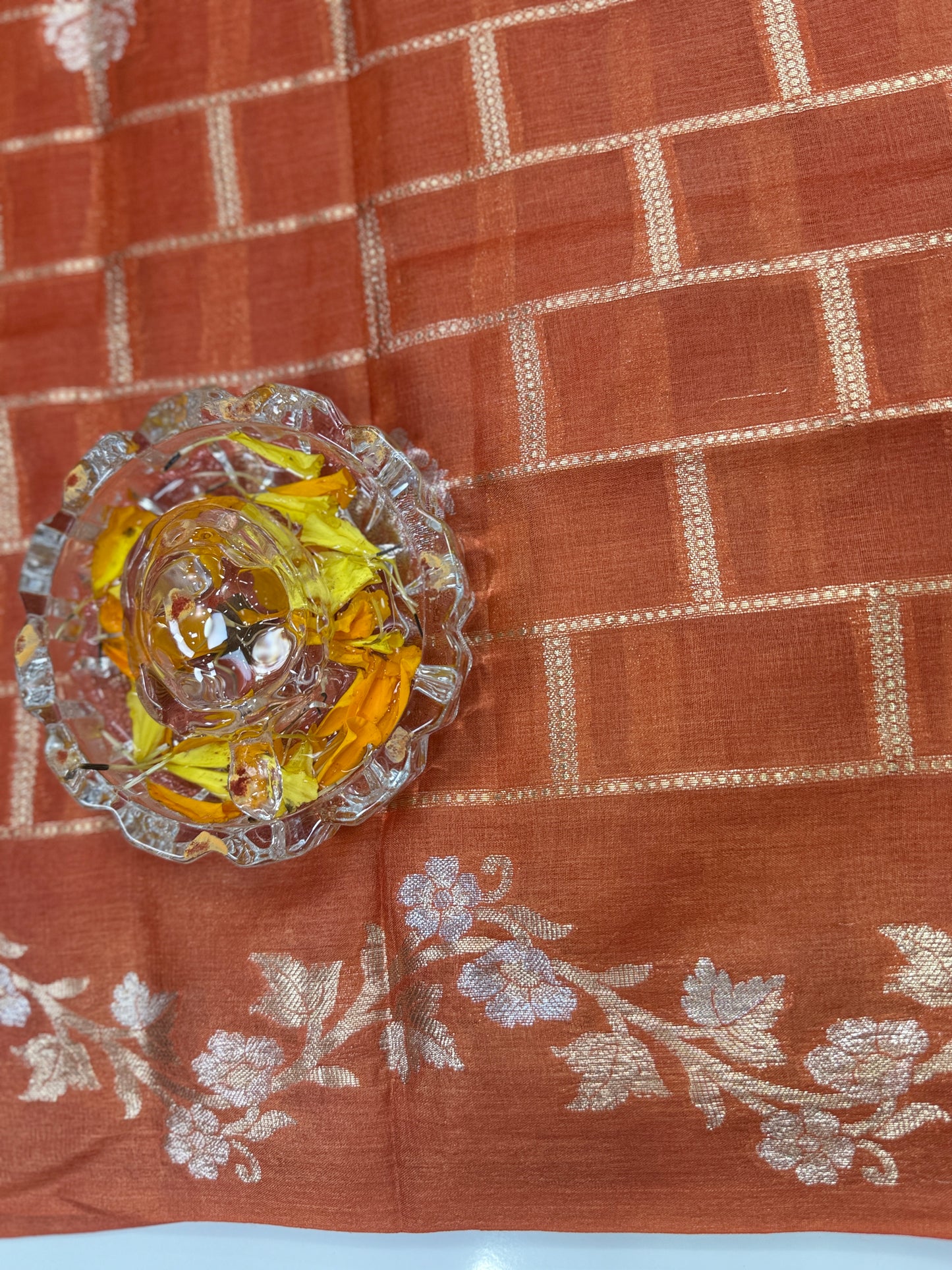 Pure Tussar Silk Jamdani Saree with Multicolor Zari Buta and Rich Pallu – Silk Mark Certified