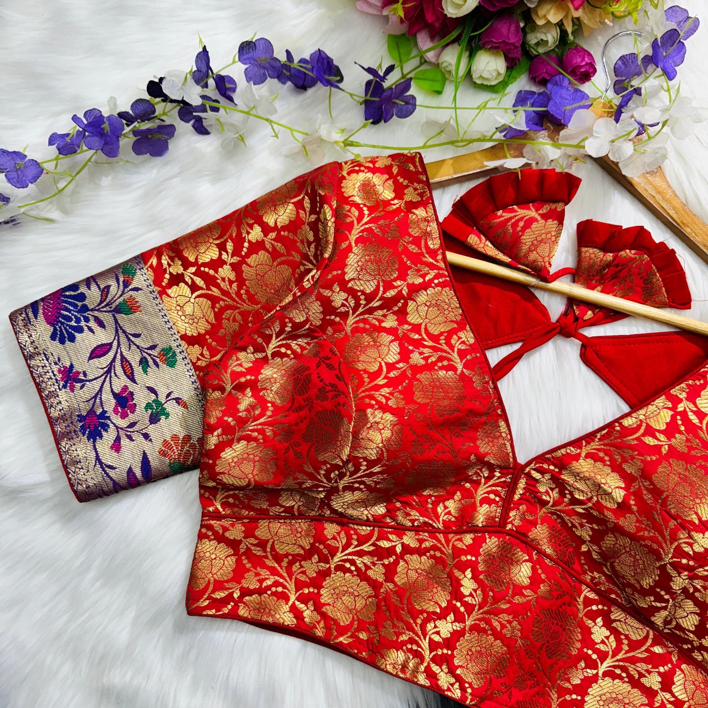 Festival Wear Blouse featuring intricate multi-meena work