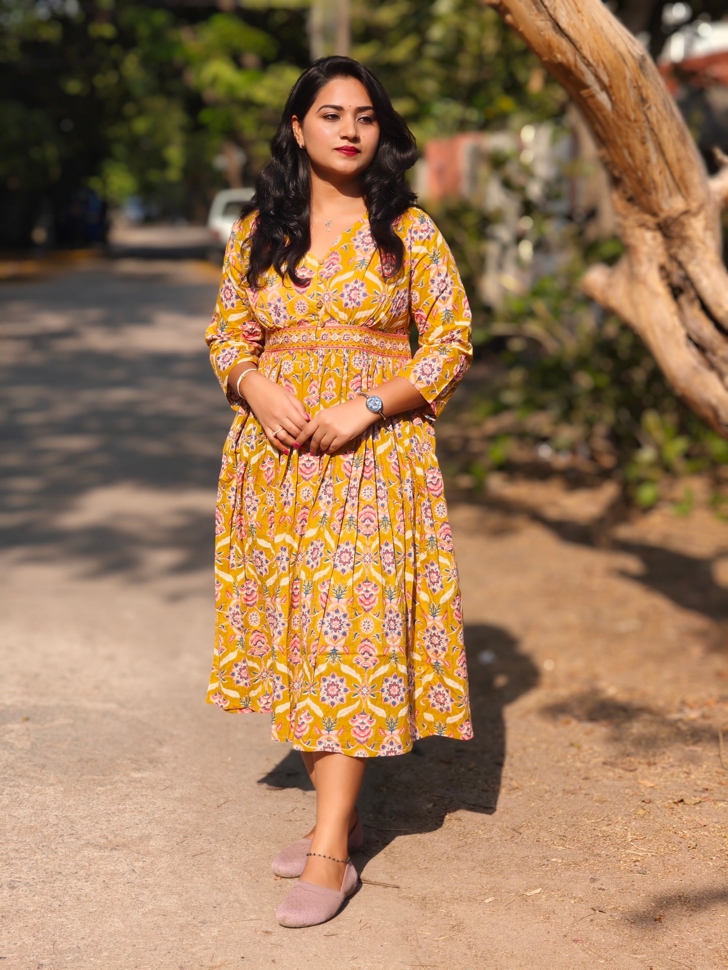 Yellow Floral Cotton Dress Limited edition 179