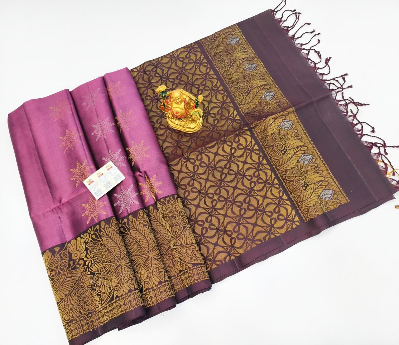 Elegance Redefined: Handloom Soft Silk Sarees with Golden Glamour