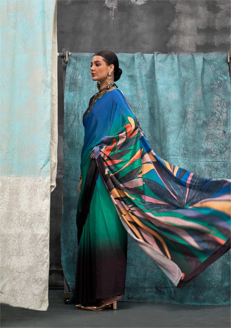 Pure Crepe Saree with Elegant Design and Matching Blouse Piece – Festive & Wedding Wear for Women
