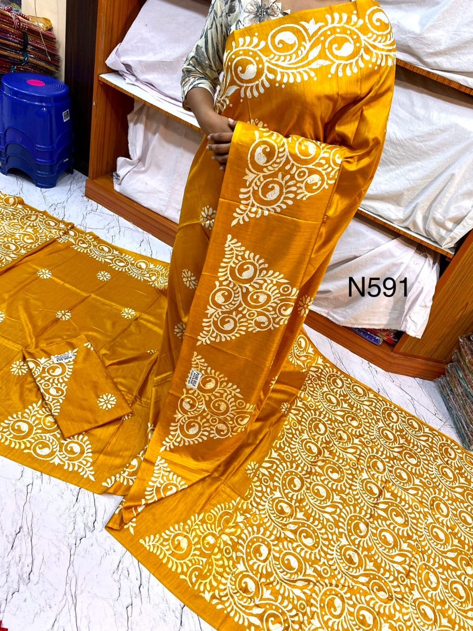 Alpana Print Pure Silk Saree – Exceptional Quality