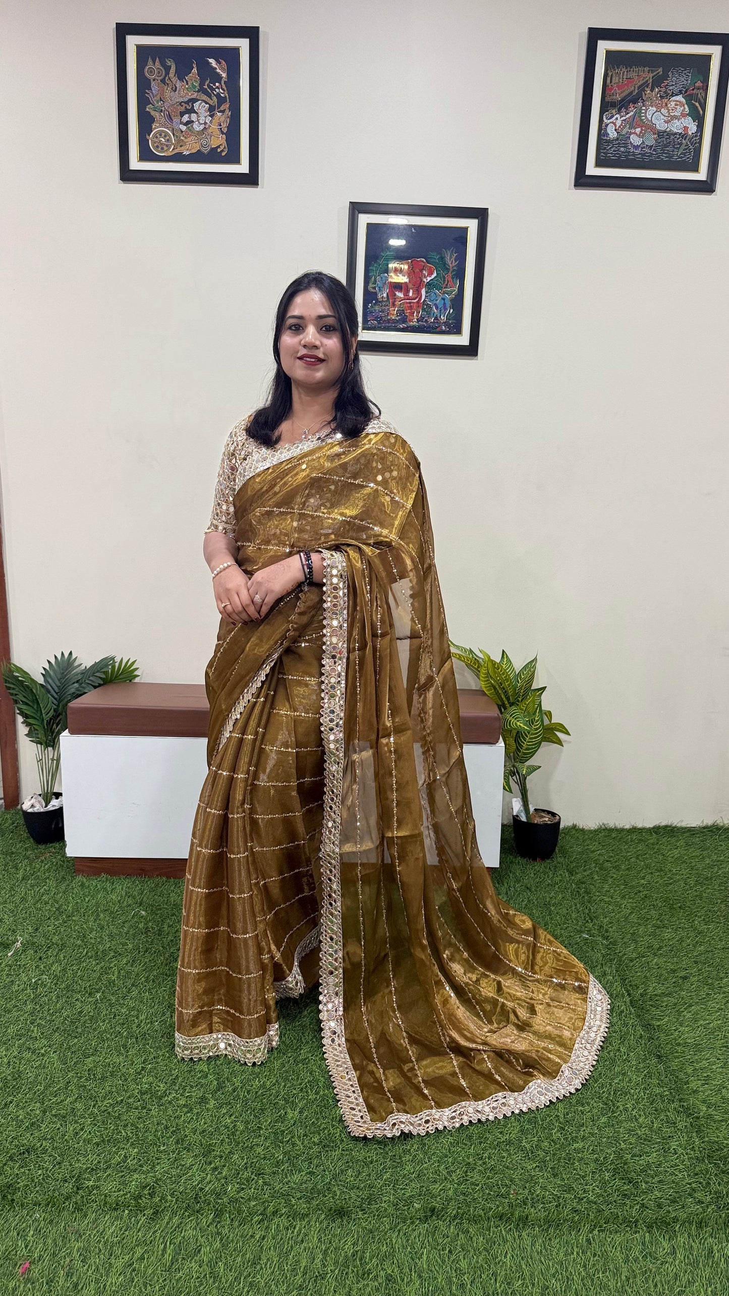 Soft Satin Organza Saree