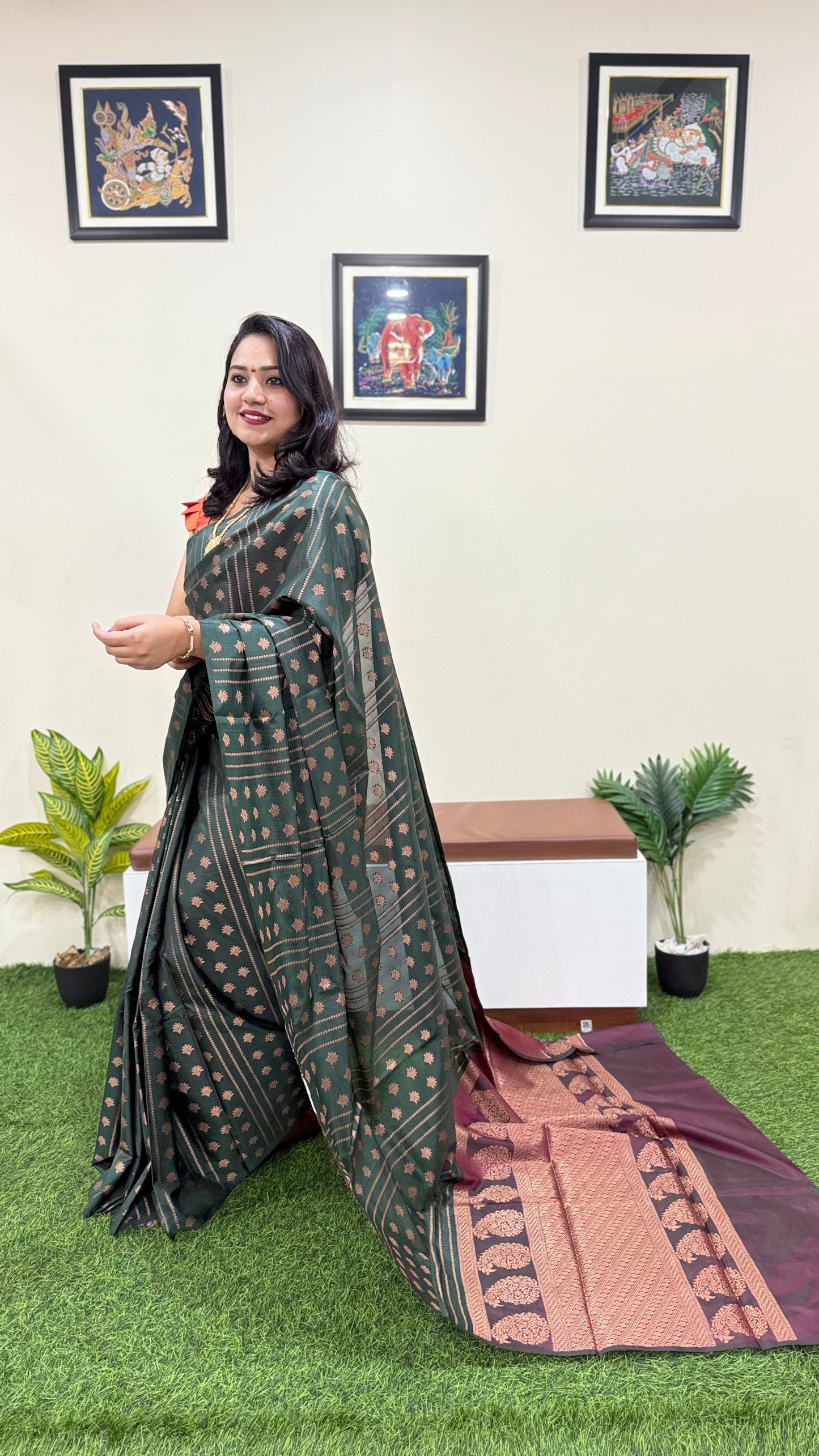 Banarasi Tanchui Soft Saree with Thousand Buttis