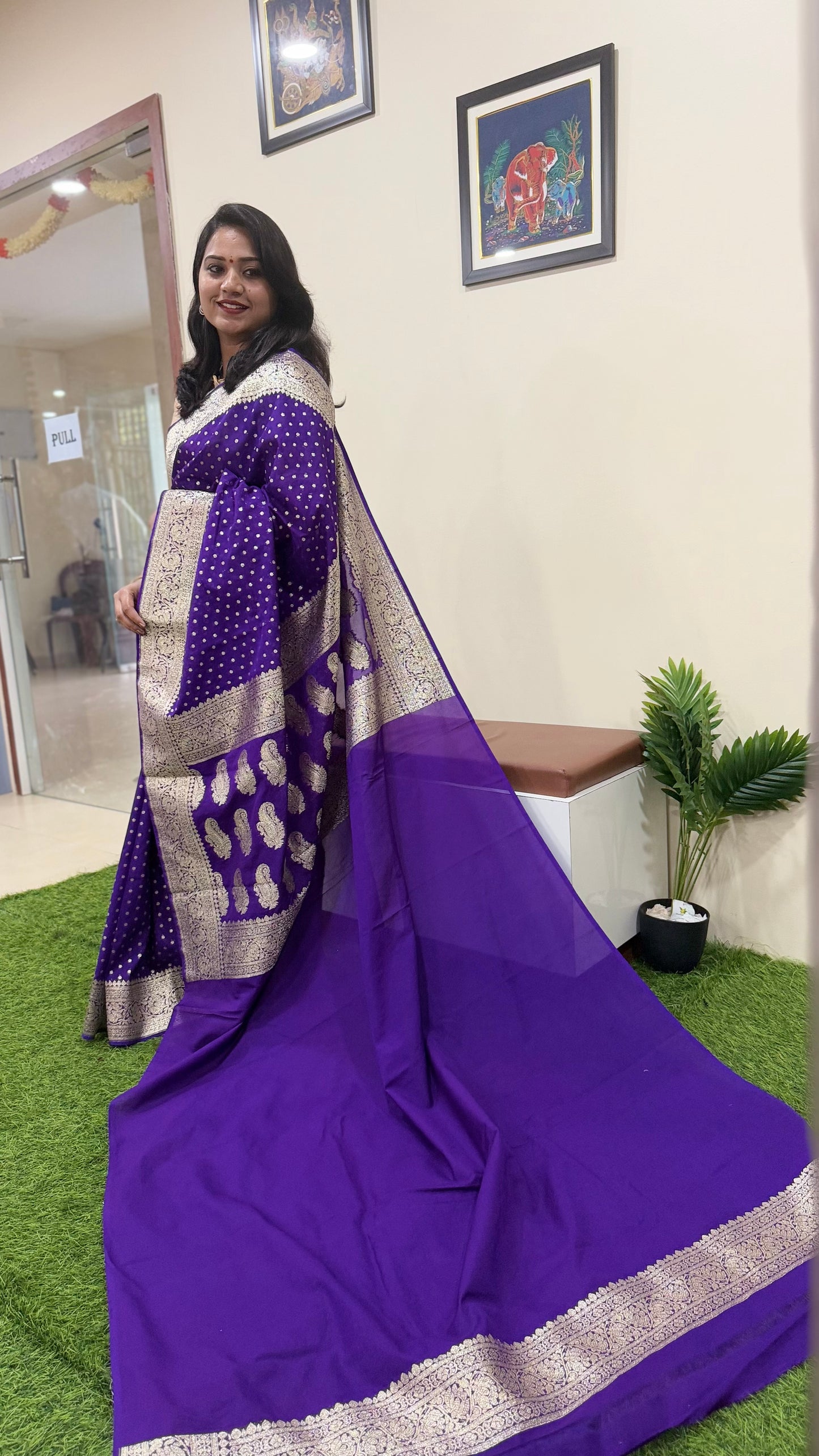 Banarasi Semi Khaddi Katan Georgette Soft Silk Saree