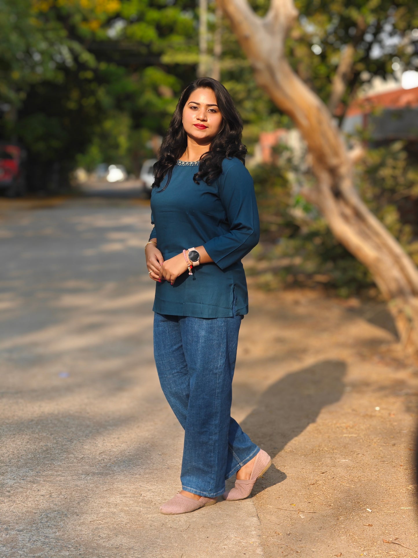 Classy Indigo Short Top -190