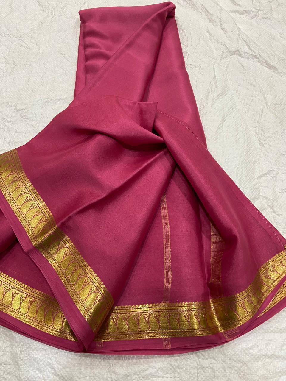 Lot 2 : Now Ready to Immediate Dispatch : Pure Crepe Mysore Silk Sarees - Silk Mark Certified