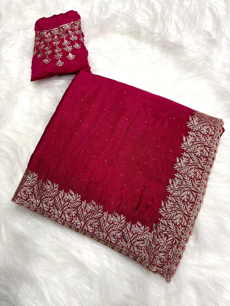 New Arrivals: Exquisite Embroidery Work Fancy Saree