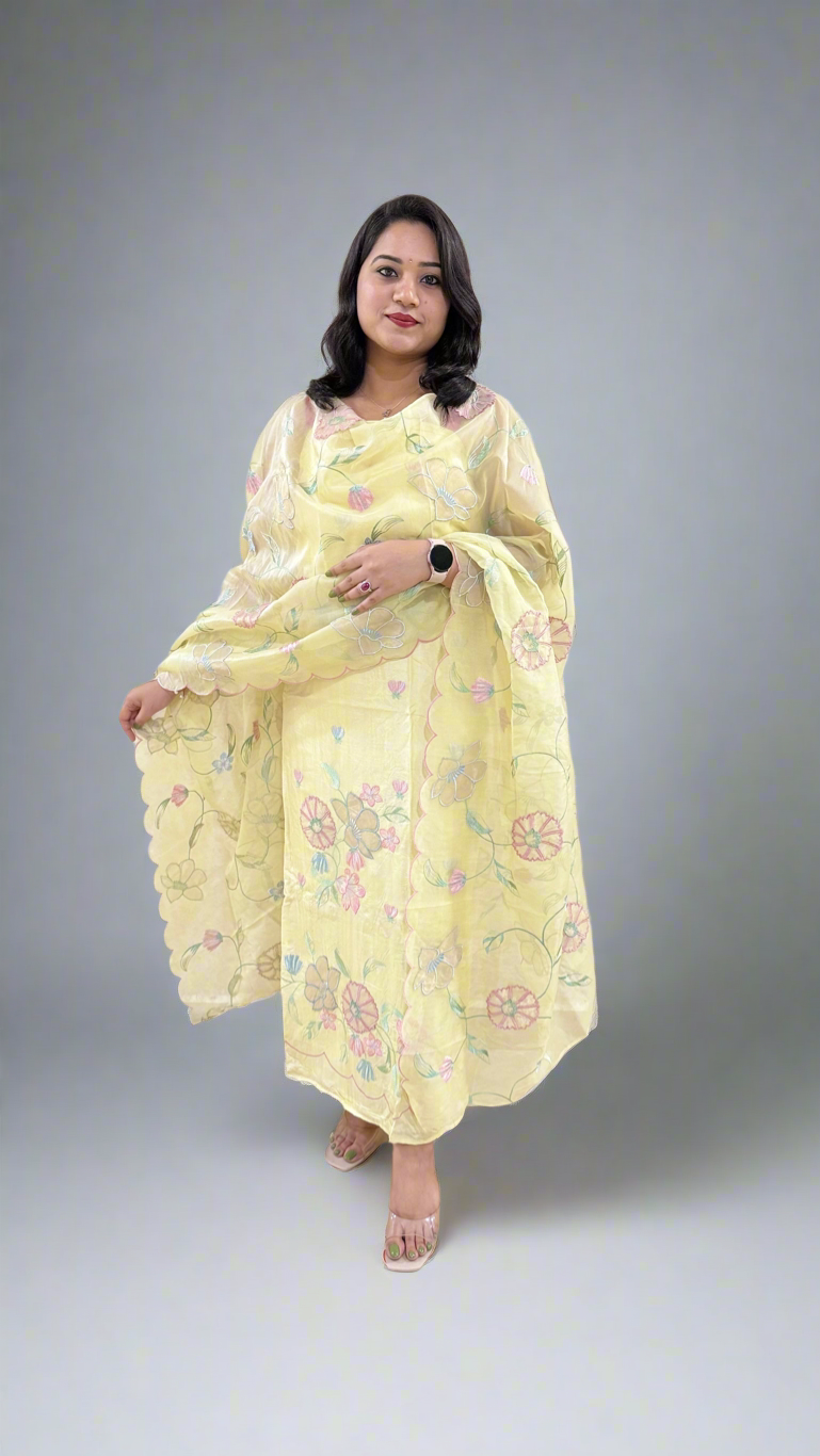 Qurbat Collection Pure Bamber Silk with Resham Embroidery
