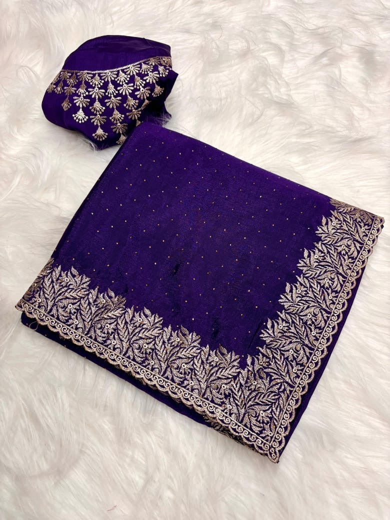 New Arrivals: Exquisite Embroidery Work Fancy Saree