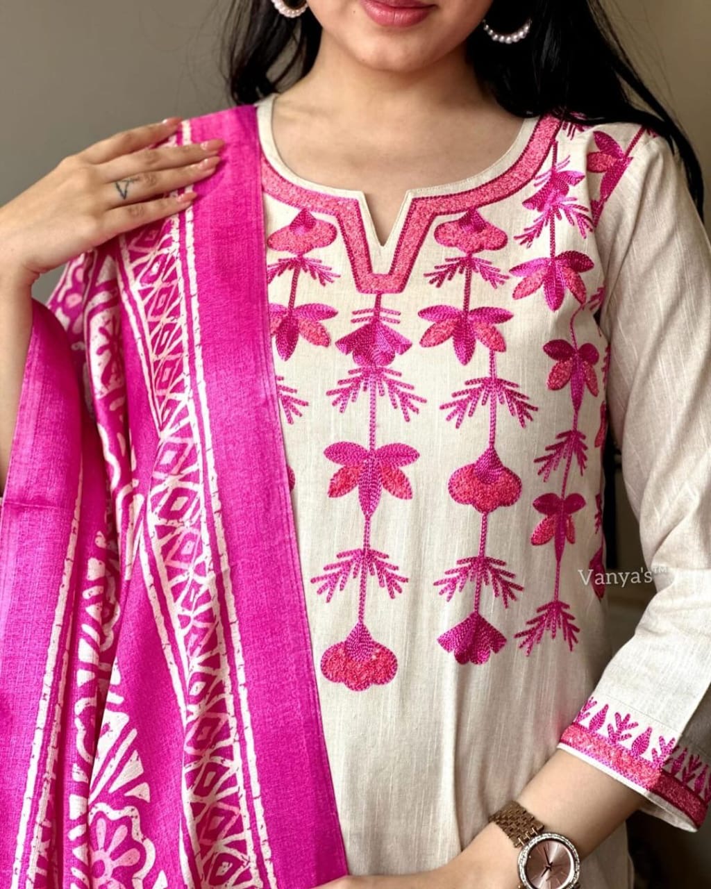 Premium Handloom South Cotton Kurta Pant and K-Silk Dupatta Set