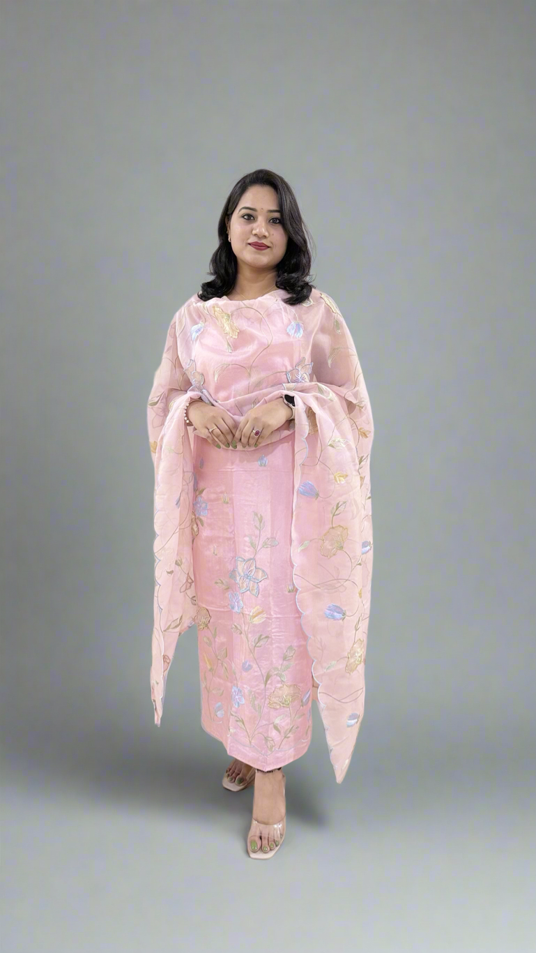 Qurbat Collection Pure Bamber Silk with Resham Embroidery