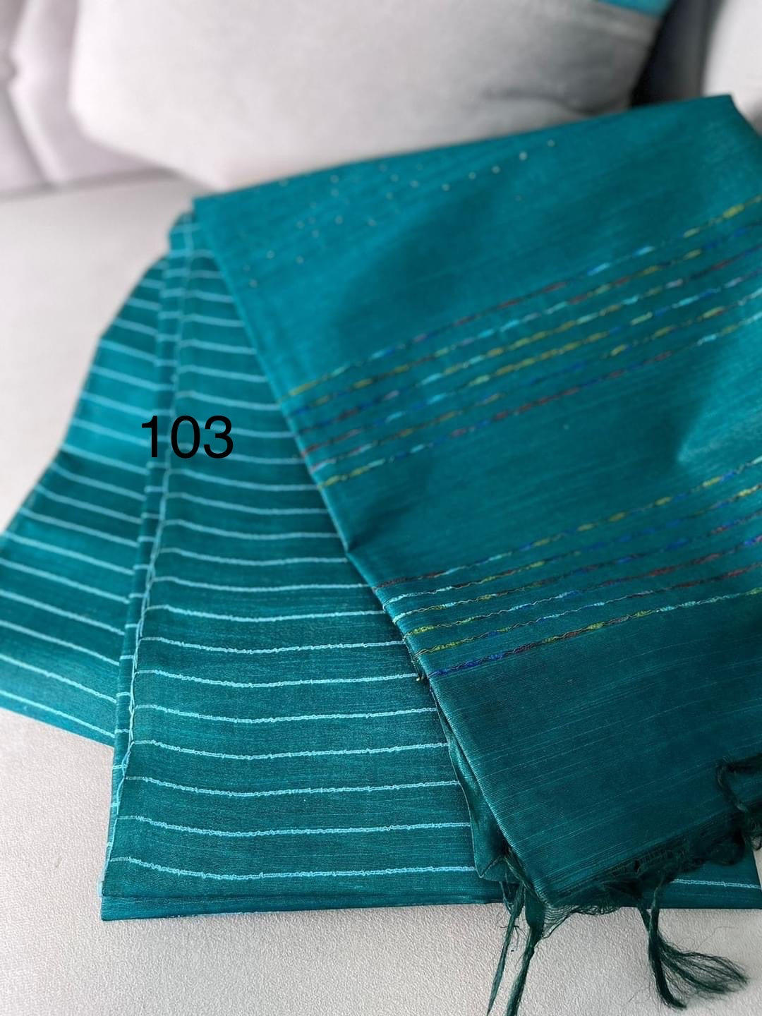 Kota Doria Stepal Saree with Lab Lab Design and Zari Border – Lightweight Festive Wear