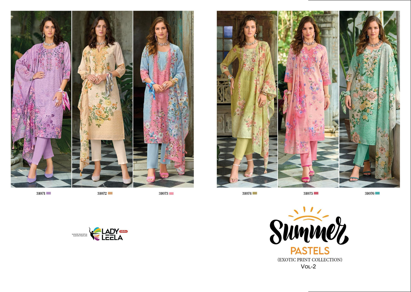 Women’s Linen Schiffli Embroidered Kurta Set with Cotton Pant and Viscose Mal Dupatta – L to 3XL