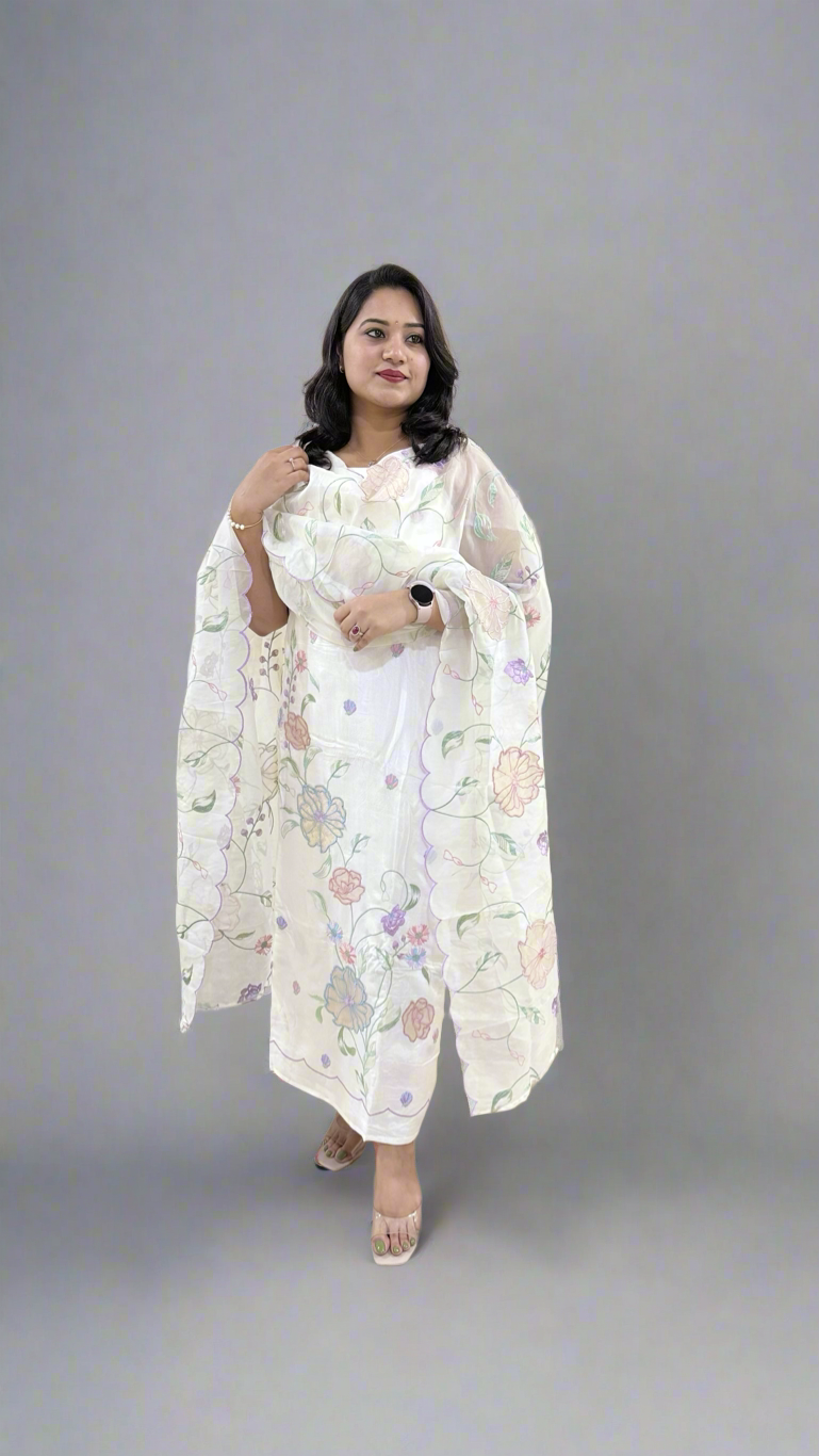 Qurbat Collection Pure Bamber Silk with Resham Embroidery