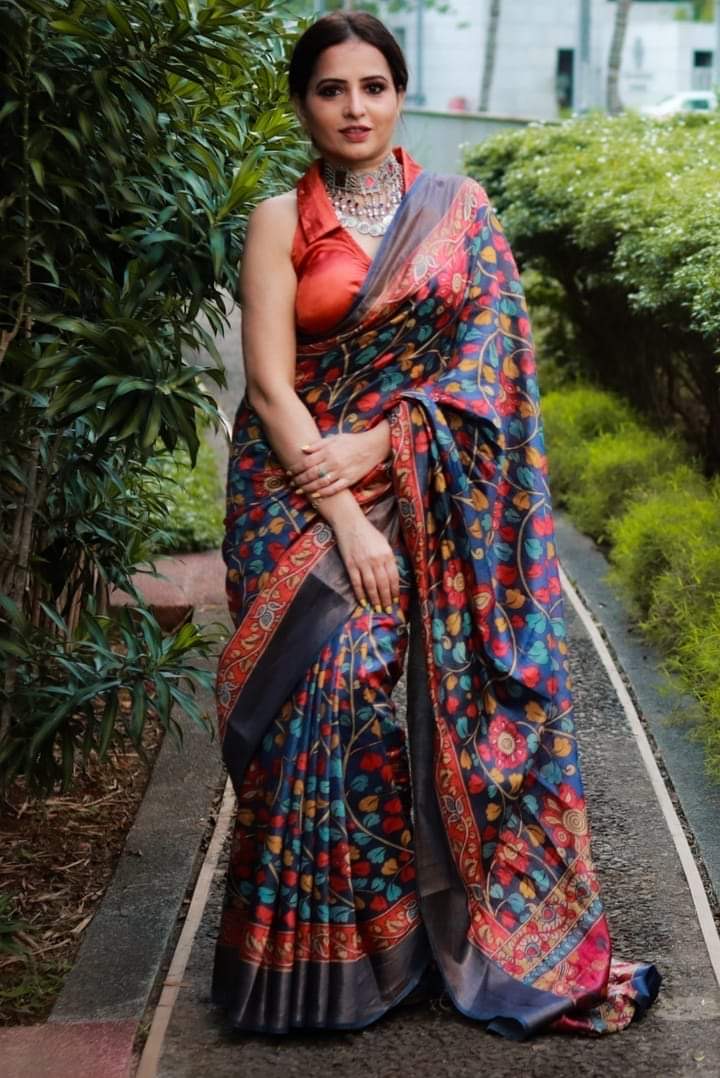 Timeless Elegance with Our Pure Tassar Munga Kalamkari - 25% Flat off