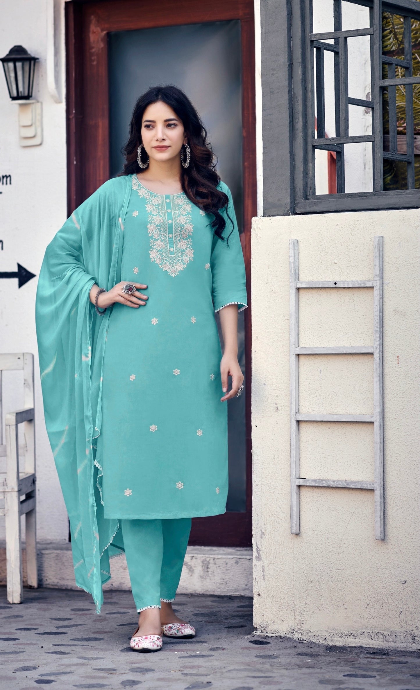PURE COTTON ELEGANCE KURTI PANT WITH DUPATTA