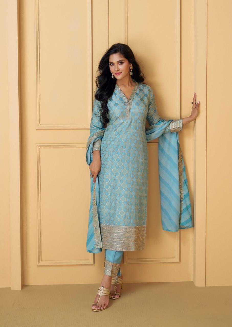 Viscose Jacquard Silk XL Size Suit Set with Digital Embroidered Dupatta – 3-Piece Festive Outfit for Women