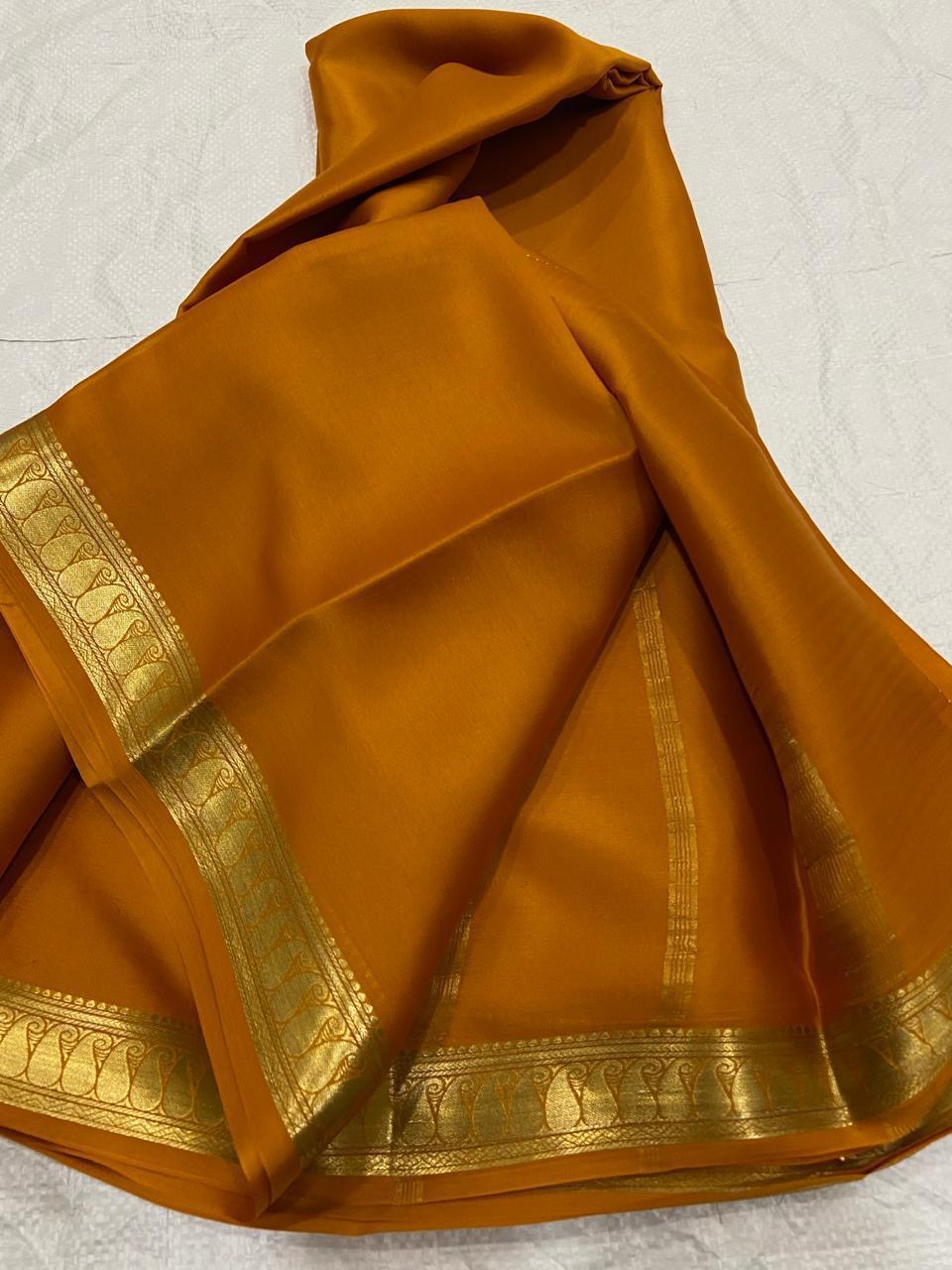 Lot 2 : Now Ready to Immediate Dispatch : Pure Crepe Mysore Silk Sarees - Silk Mark Certified
