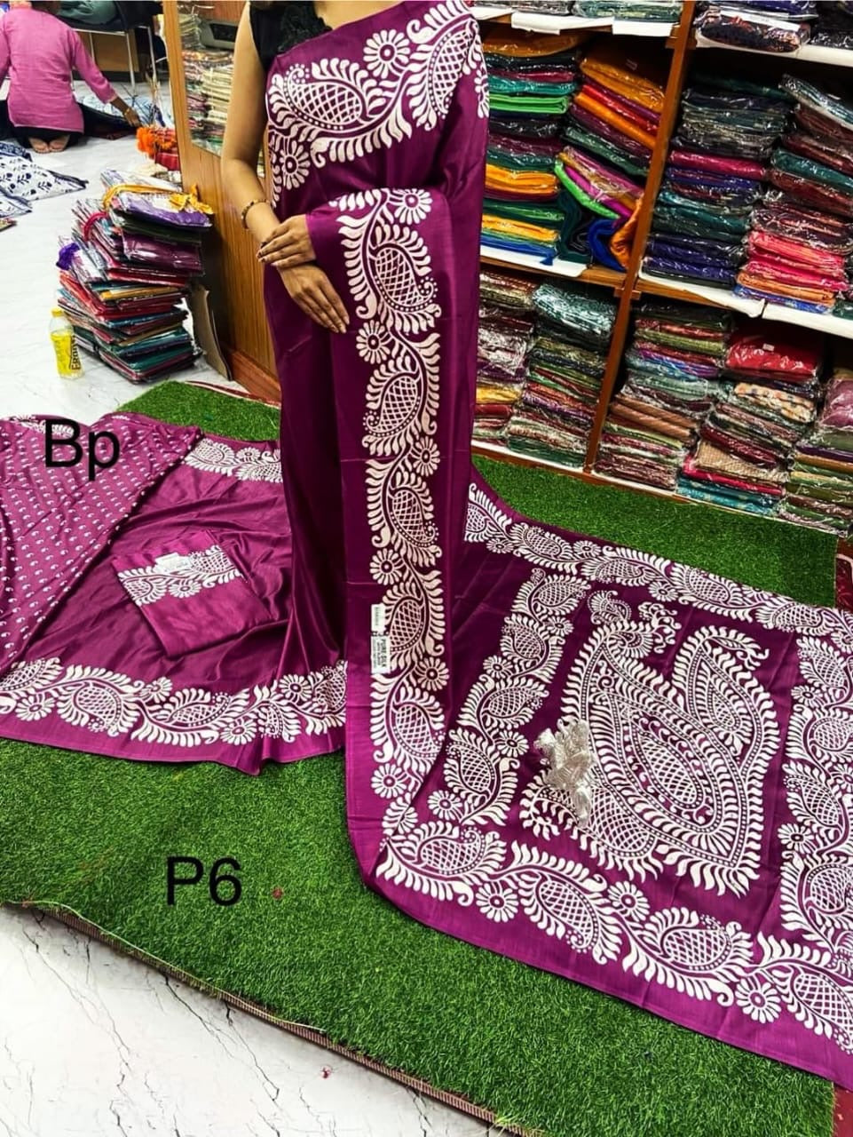 Alpana Print Pure Silk Saree – Exceptional Quality
