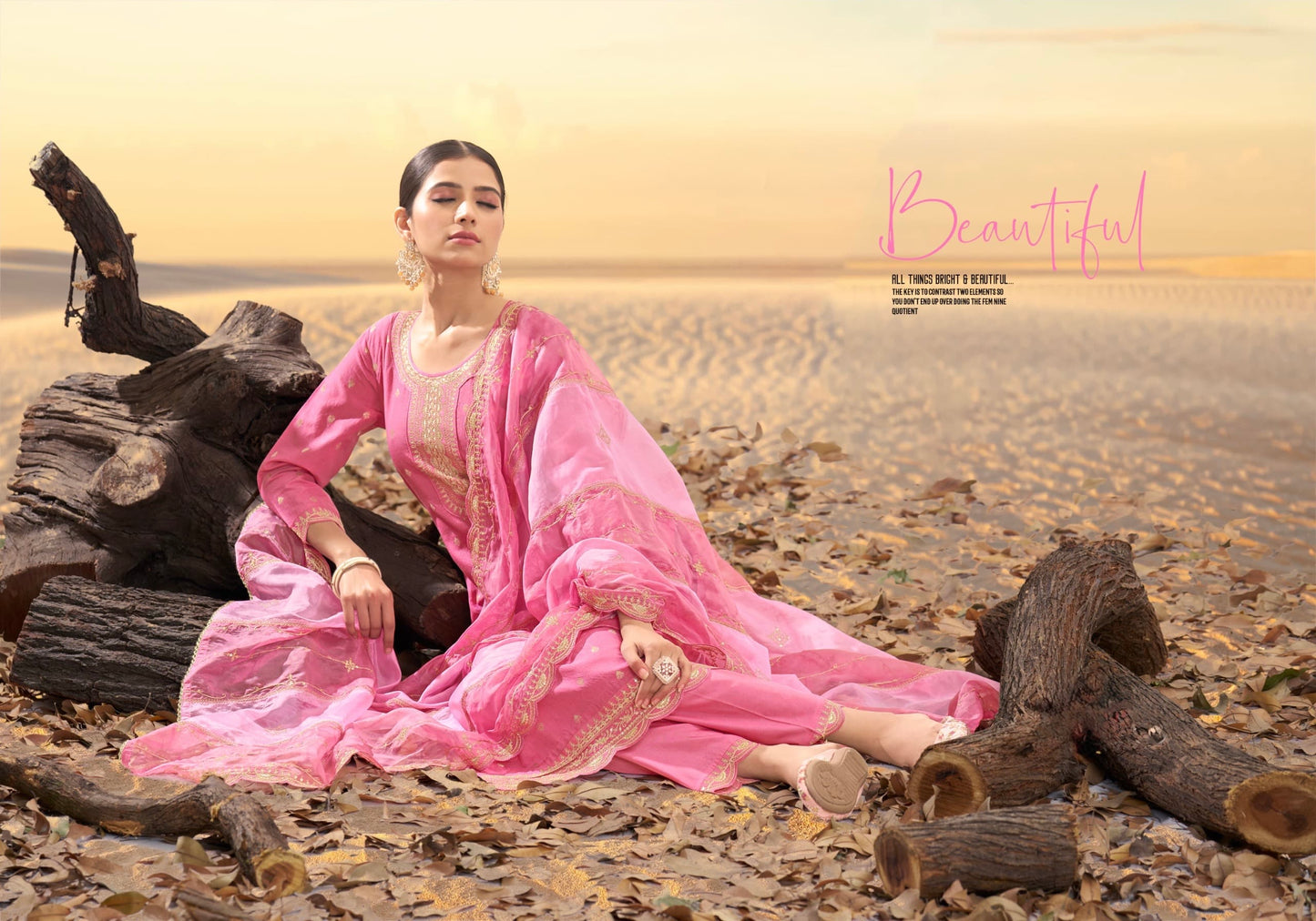 Women’s Viscose Jacquard Suit Set with Mirror Khatli Handwork and Organza Dupatta – XL to 3XL