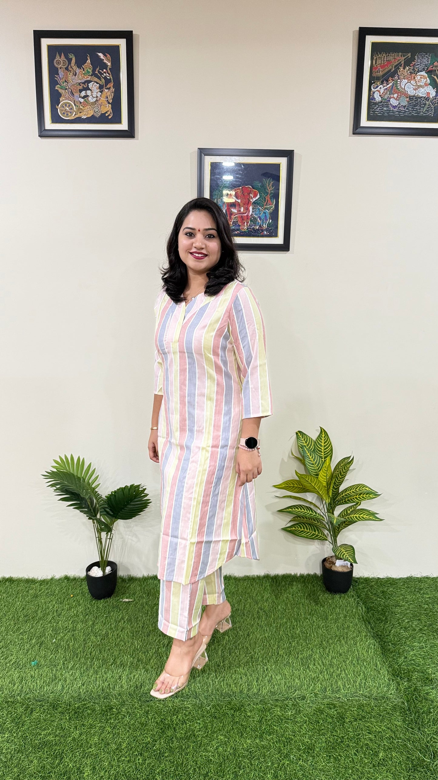Chic Handloom Striped Cord Set