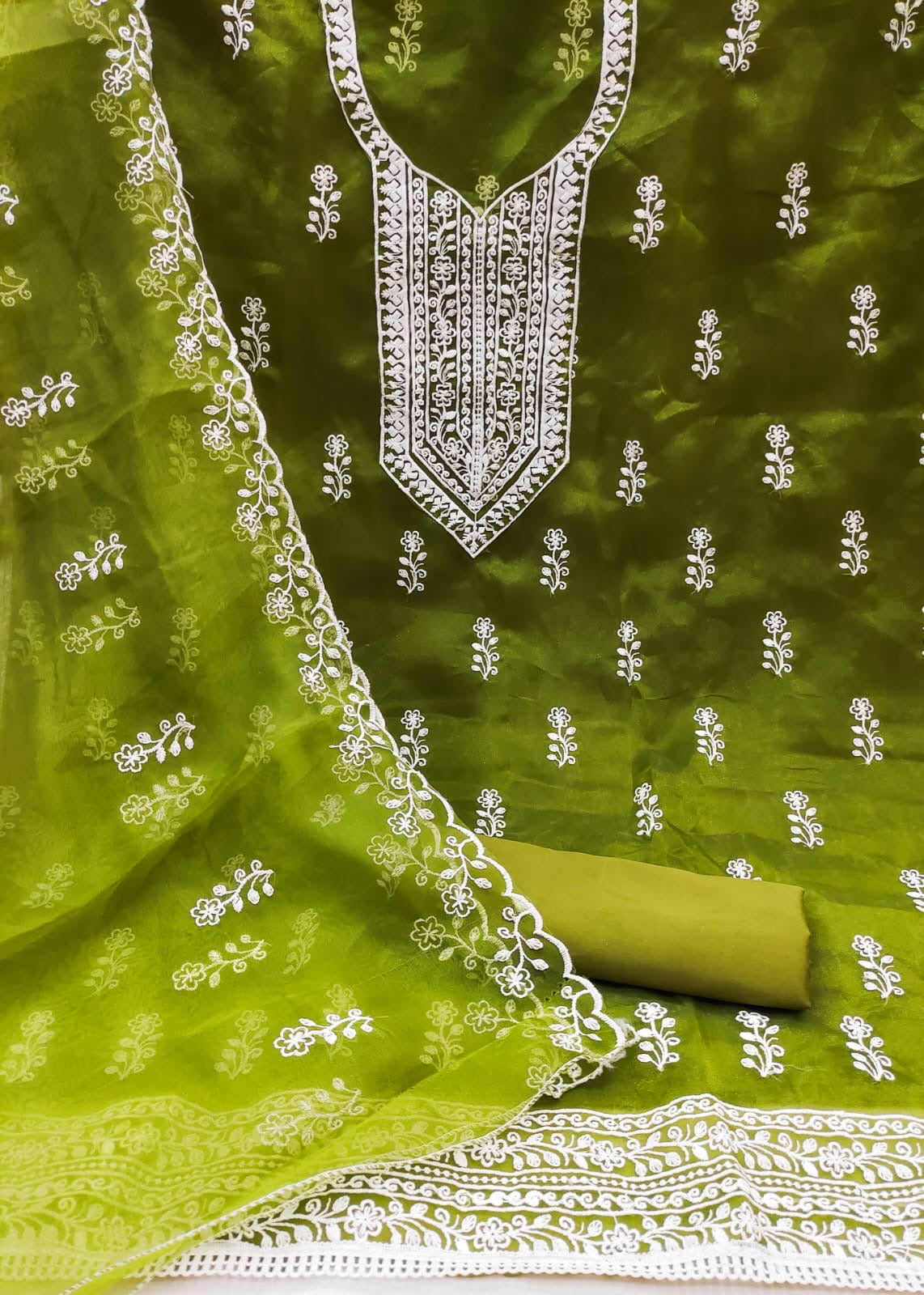 Mystique orchid Organza Dress Material