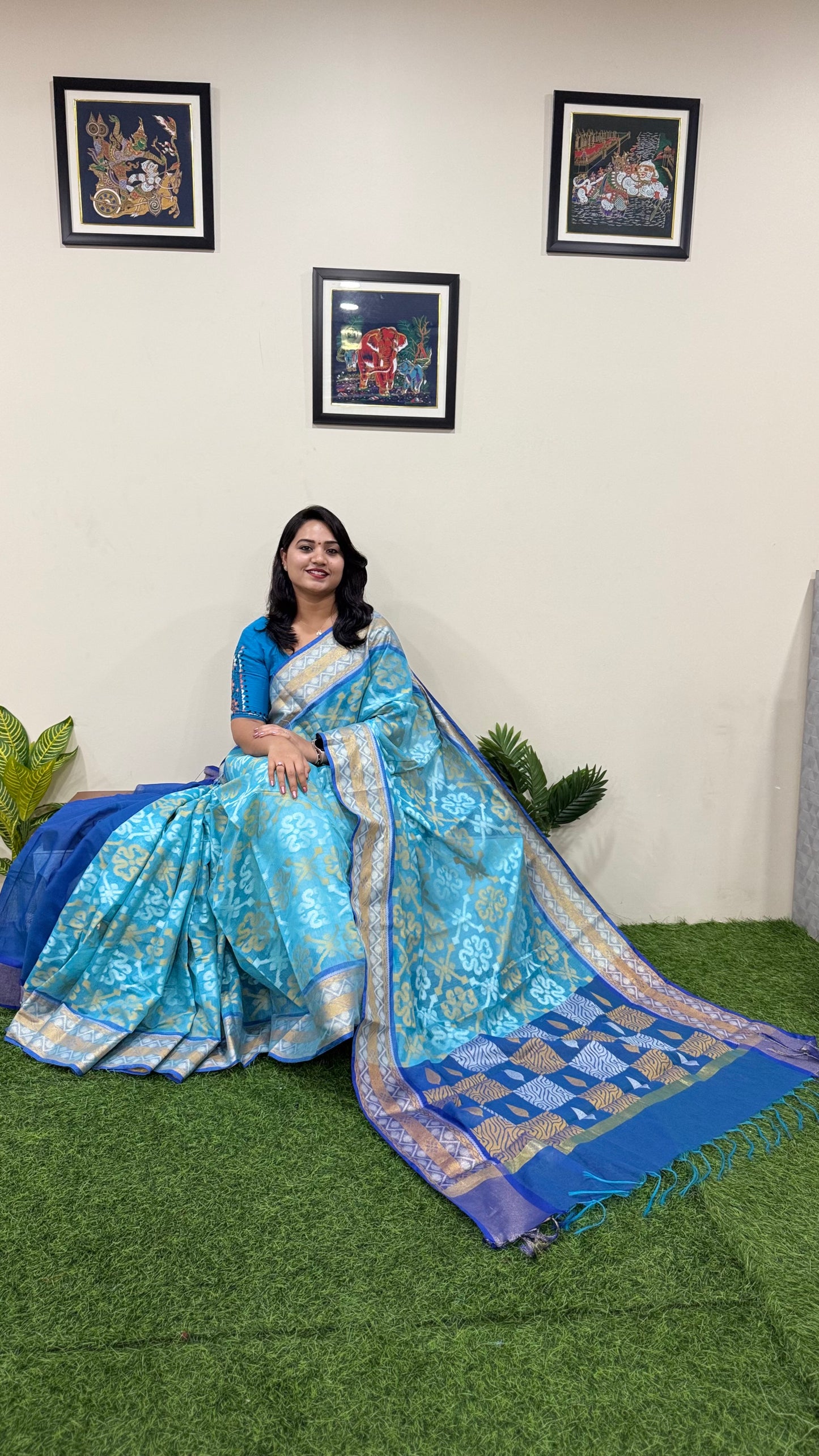 Pochampally Weaving Pure Cotton Saree