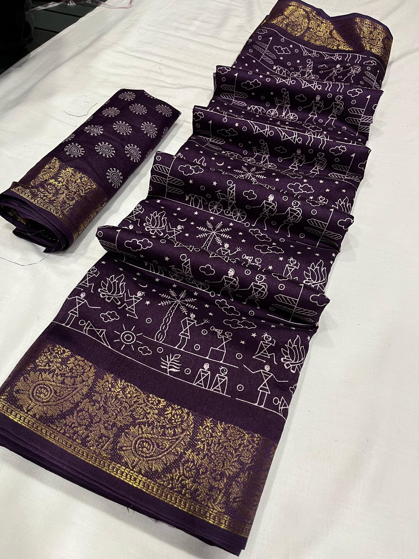 Soft Tussar Slub with Digital Print