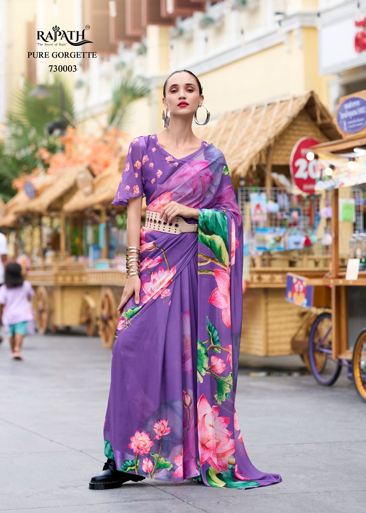 Pure Georgette Saree with Exclusive Digital Prints – Women’s Festive and Party Wear