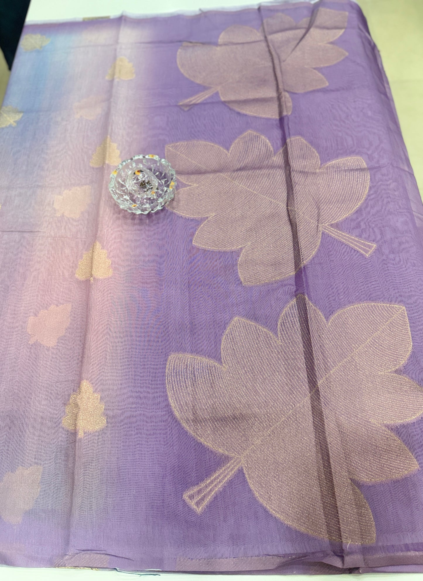 Soft Handloom style Silk Saree with Zari Leaf Weaving and Gradient Shading – Festive Wear Saree for Women