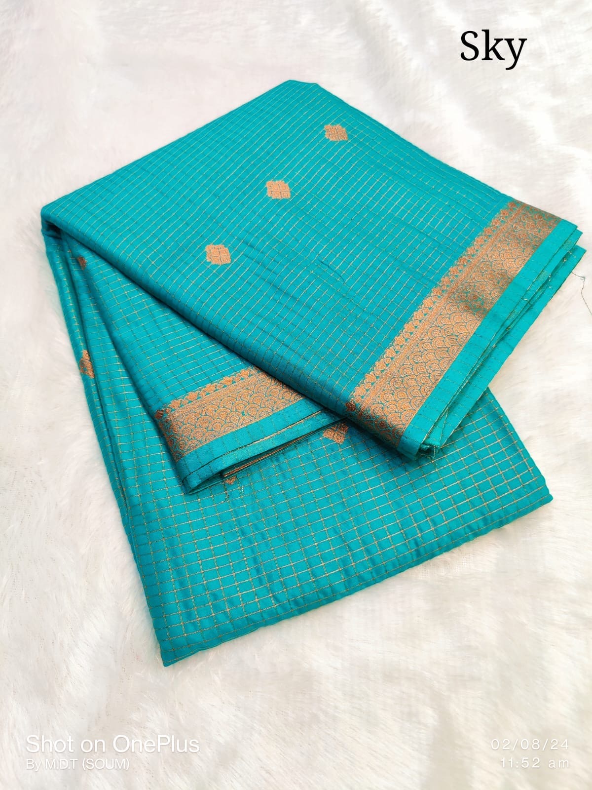 Elegant Mangalagiri Semi Pattu Saree with Blouse Piece