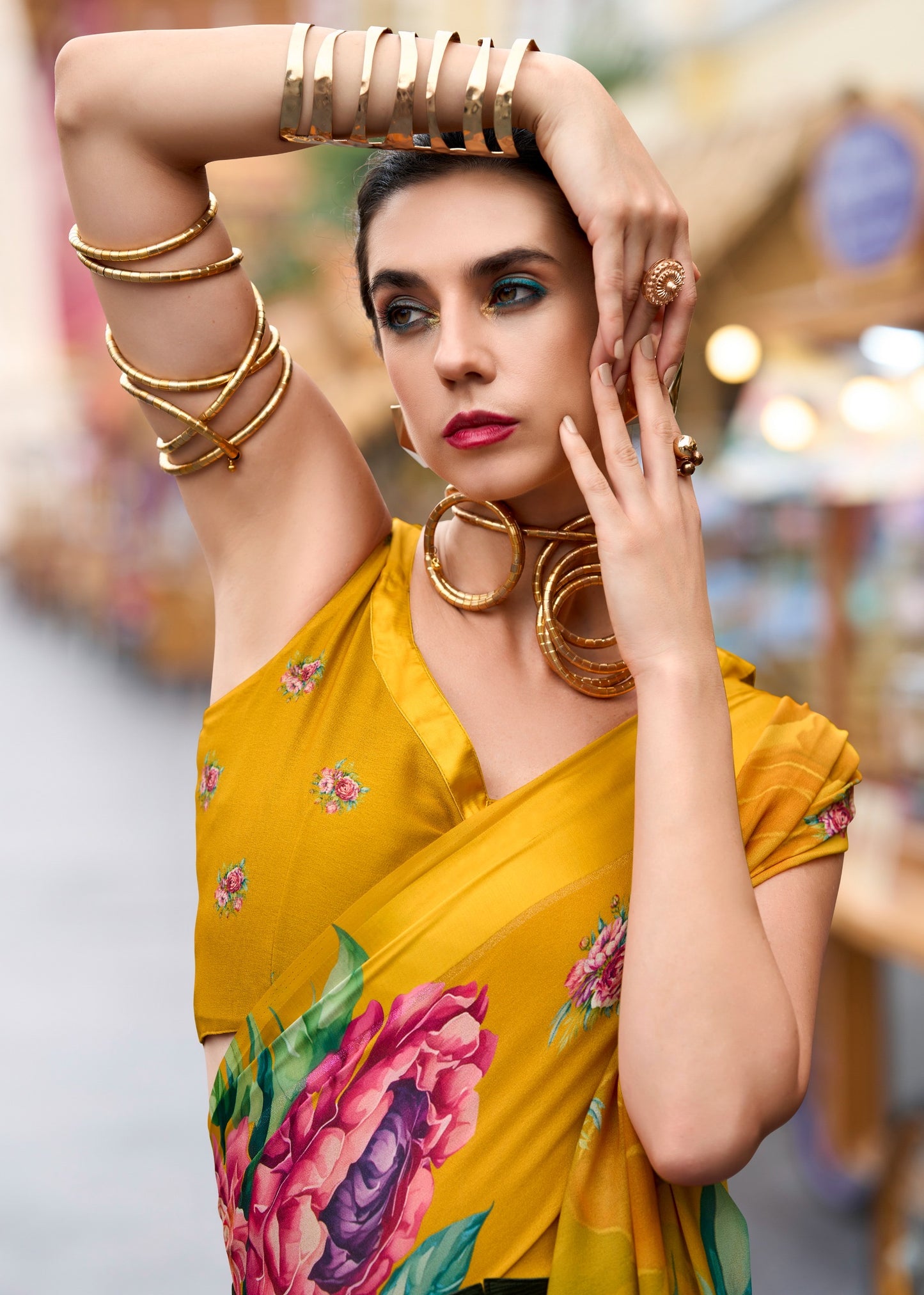 Pure Georgette Saree with Exclusive Digital Prints – Women’s Festive and Party Wear