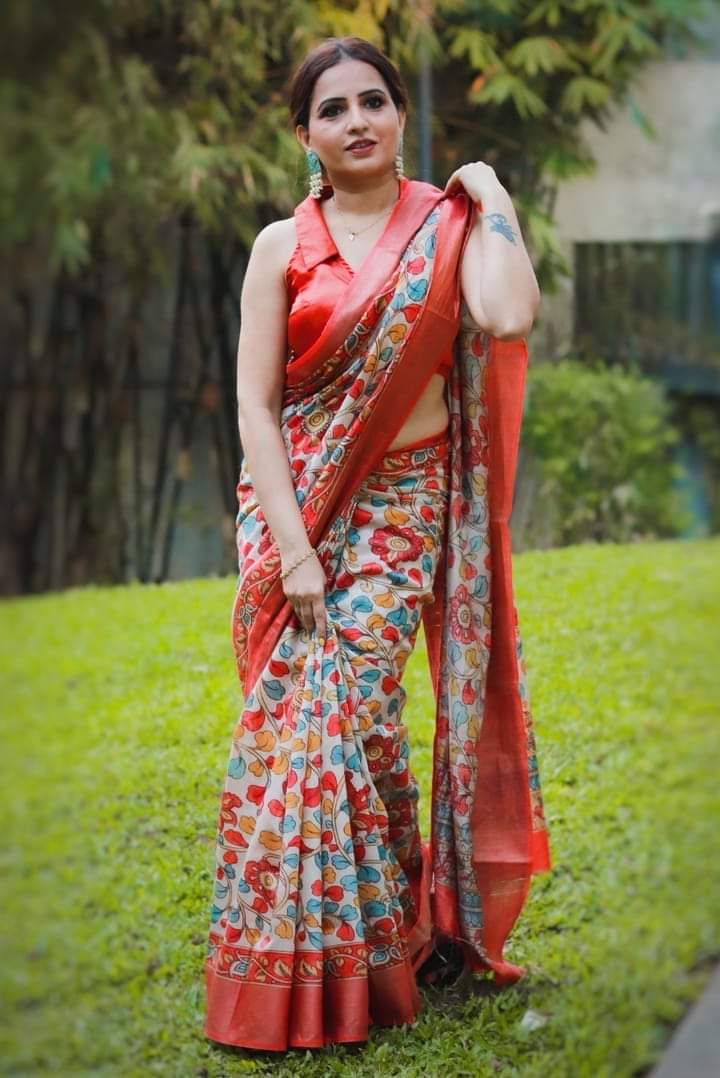 Timeless Elegance with Our Pure Tassar Munga Kalamkari - 25% Flat off