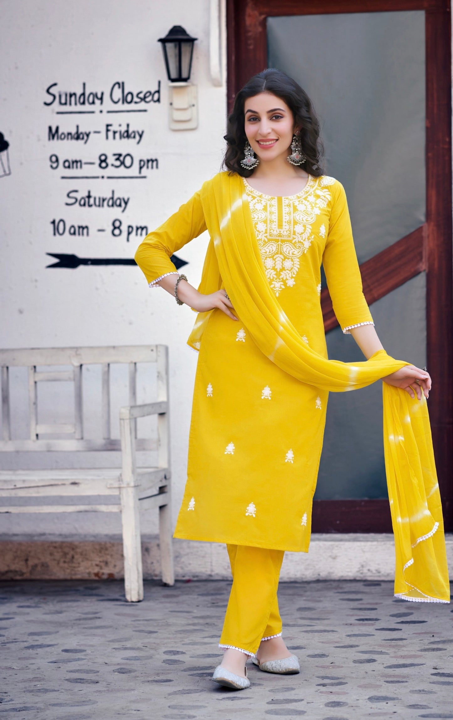 PURE COTTON ELEGANCE KURTI PANT WITH DUPATTA