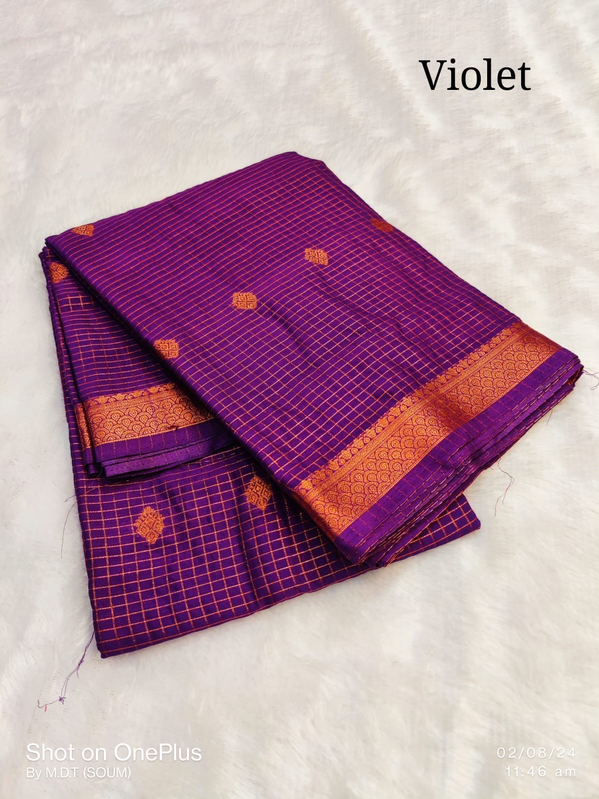 Elegant Mangalagiri Semi Pattu Saree with Blouse Piece